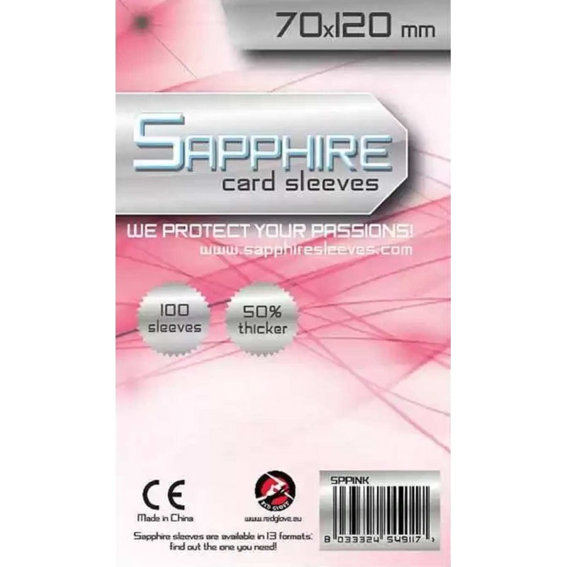 Red Glove Sapphire Card Sleeves Pink 70x120 mm 100 pcs